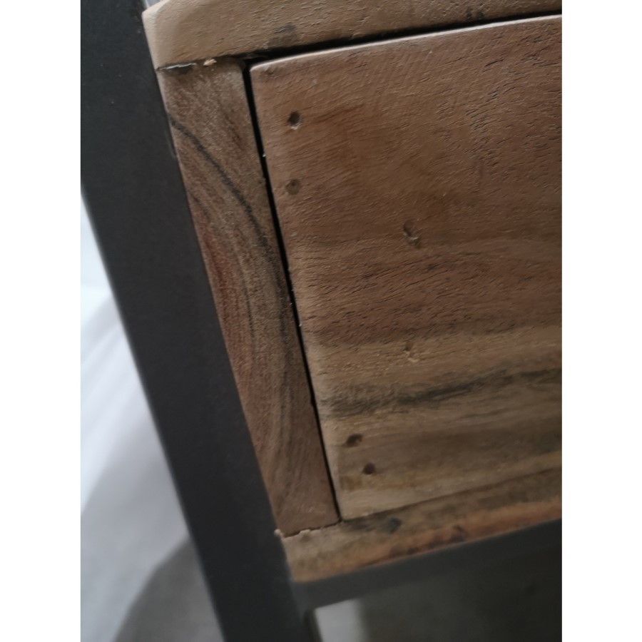 GRADE A2 - Solid Wood & Metal TV Unit with Storage - TV's up to 55" - Cyra