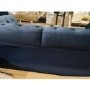 GRADE A2 - Navy Blue Velvet Chesterfield Sofa Bed - Seats 3 - Double Bed - Bronte