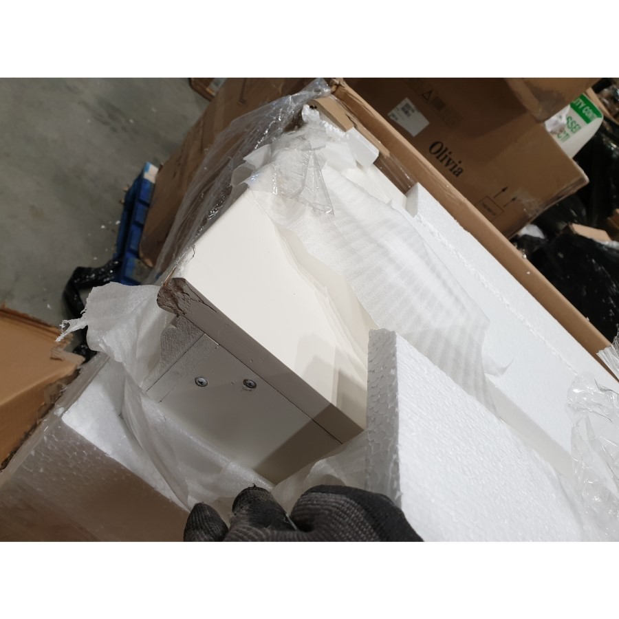 GRADE A2 - Olivia Off White 3 + 2 Drawer Chest of Drawers