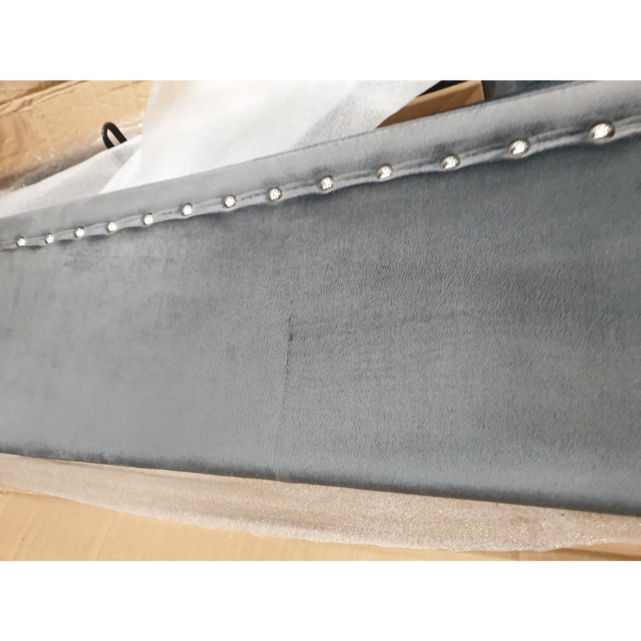 GRADE A2 - Maddox Wing Back Small Double Ottoman Bed in Grey Velvet