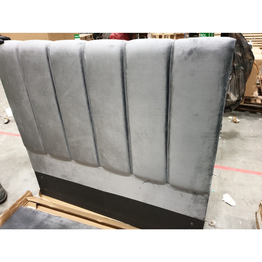 GRADE A2 - Maddox Wing Back Small Double Ottoman Bed in Grey Velvet