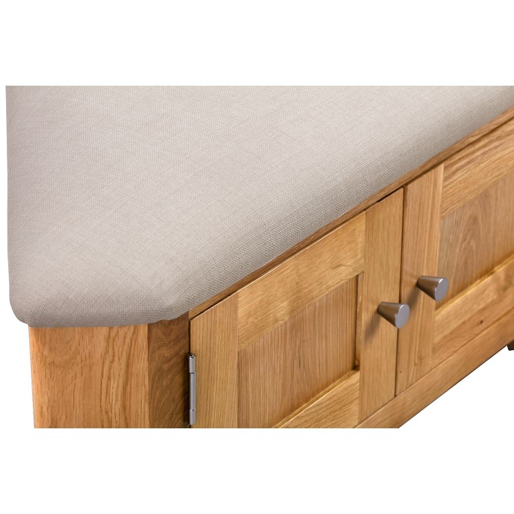 Solid Oak Hallway Storage Bench - Corner - Adeline