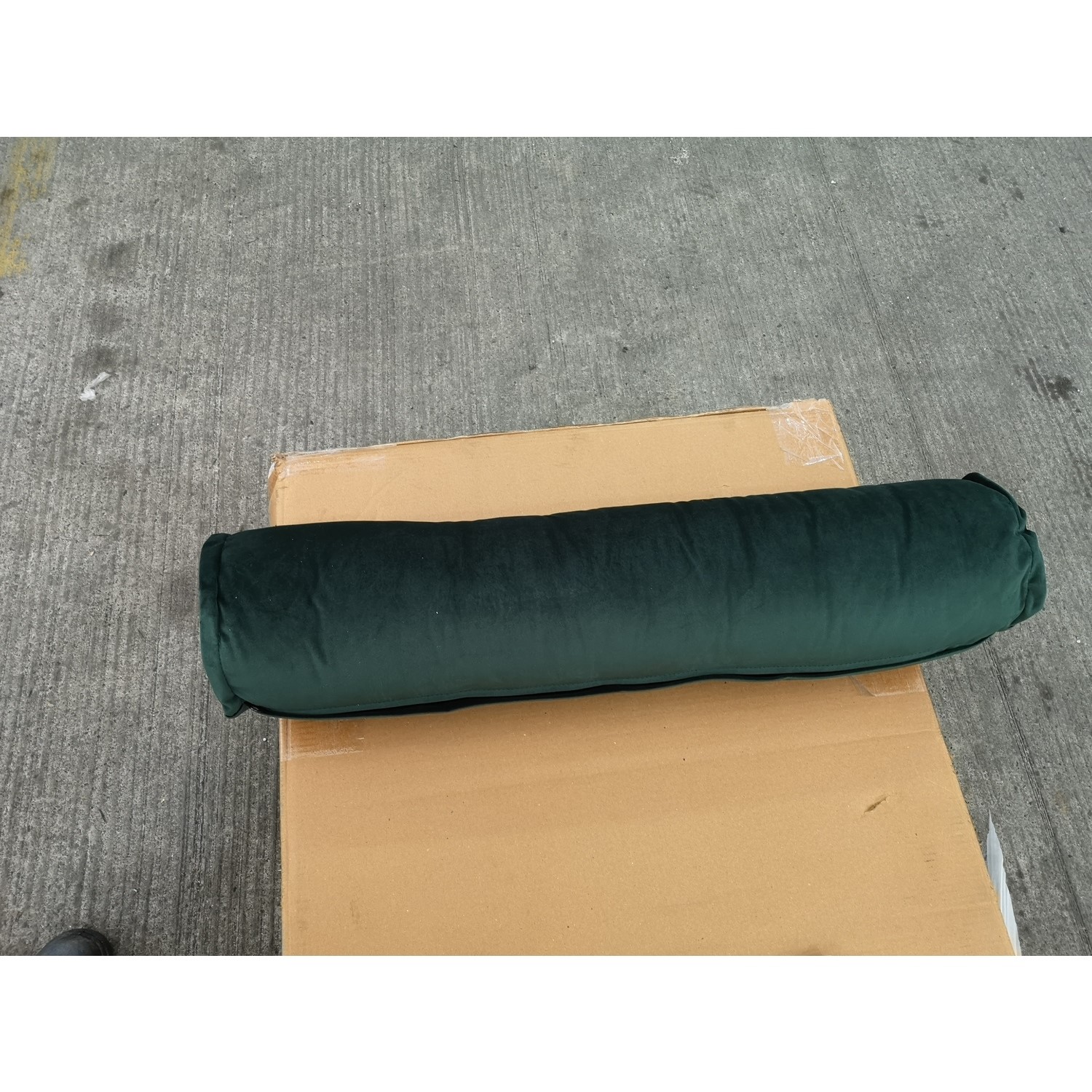 GRADE A2 Single Sofa Bed in Dark Green Velvet with Bolster Cushion Eleni Furniture123