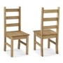 GRADE A1 - Set of 2 Solid Pine Dining Chairs - Emerson