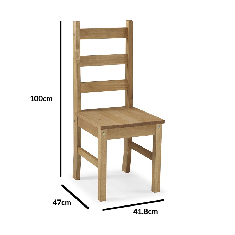 GRADE A1 - Set of 2 Wooden Dining Chairs in Solid Pine - Emerson