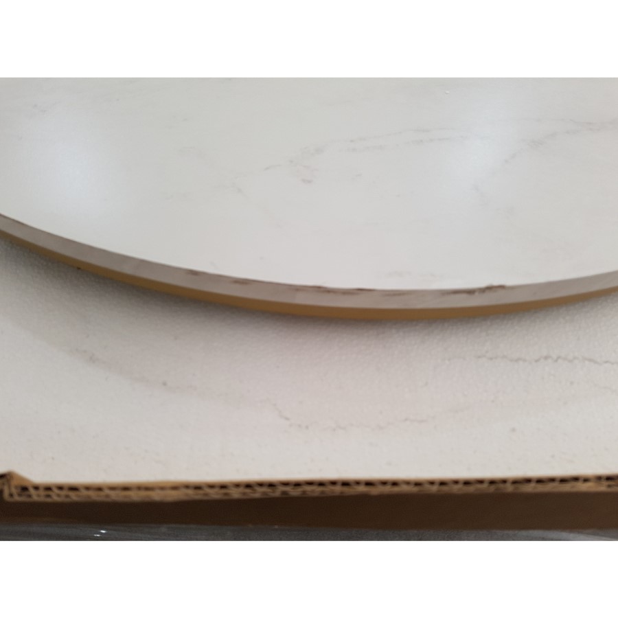 GRADE A2 - Foster White Faux Marble Coffee Table with Gold Base