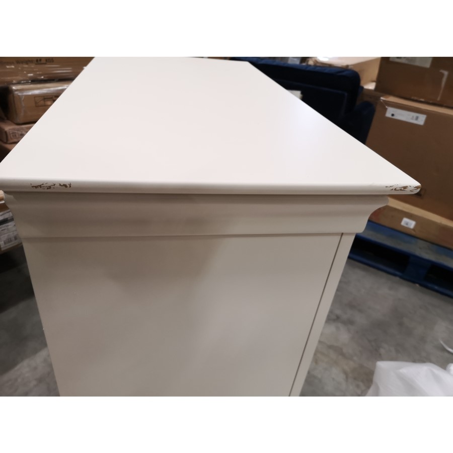 GRADE A2 - Olivia Off White 3 + 2 Drawer Chest of Drawers