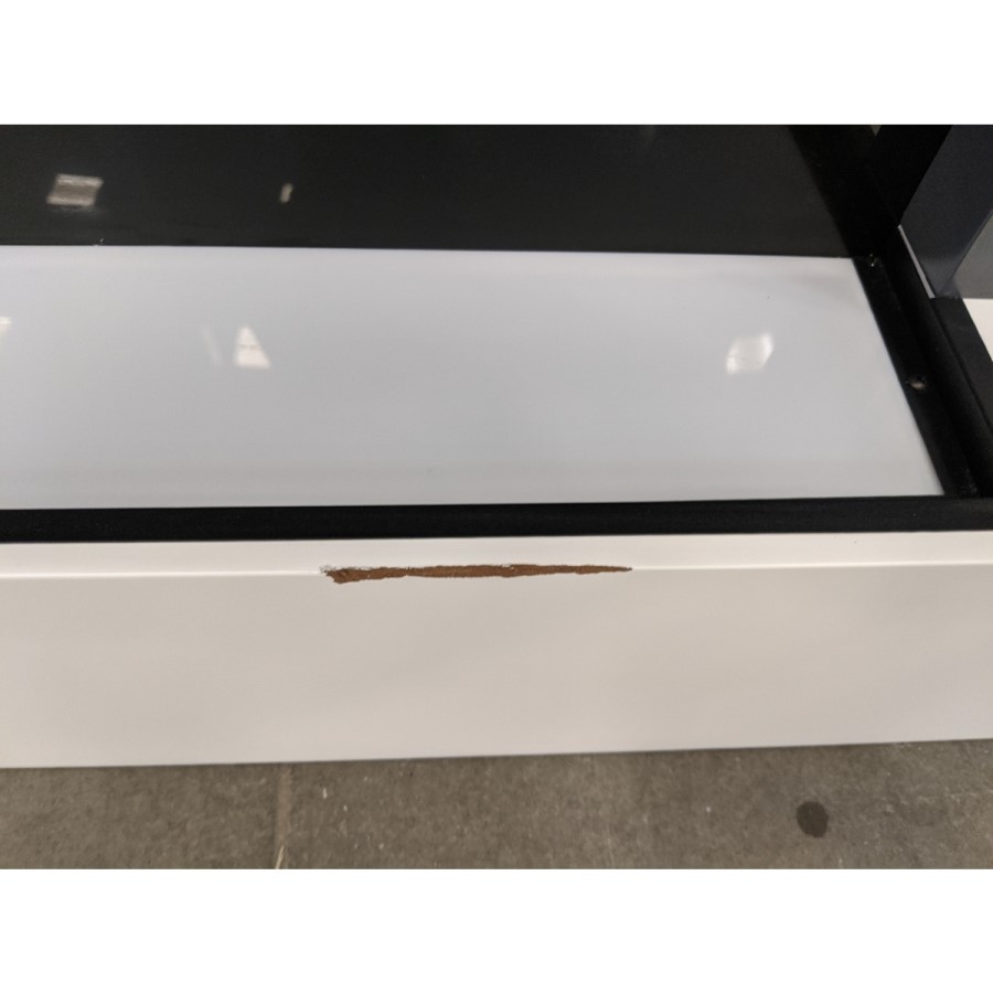 GRADE A2 - AmberGlo White Wall Mounted Electric Fireplace Suite with Log & Pebble Fuel Bed
