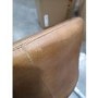 GRADE A2 - Vintage Brown Leather & Iron Curved Back Chair
