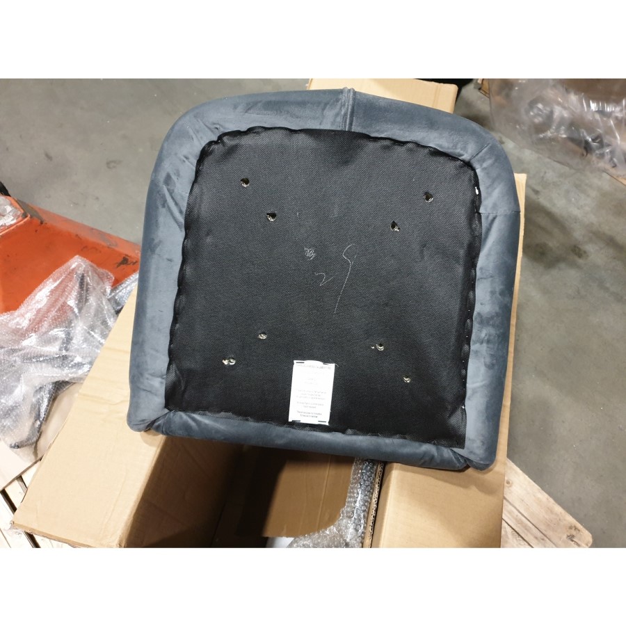 GRADE A2 - Macie Grey Velvet Bar Stool with Black Legs