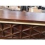 GRADE A2 - Dark Mango Wood Console Table with Gold Legs - Artisan House