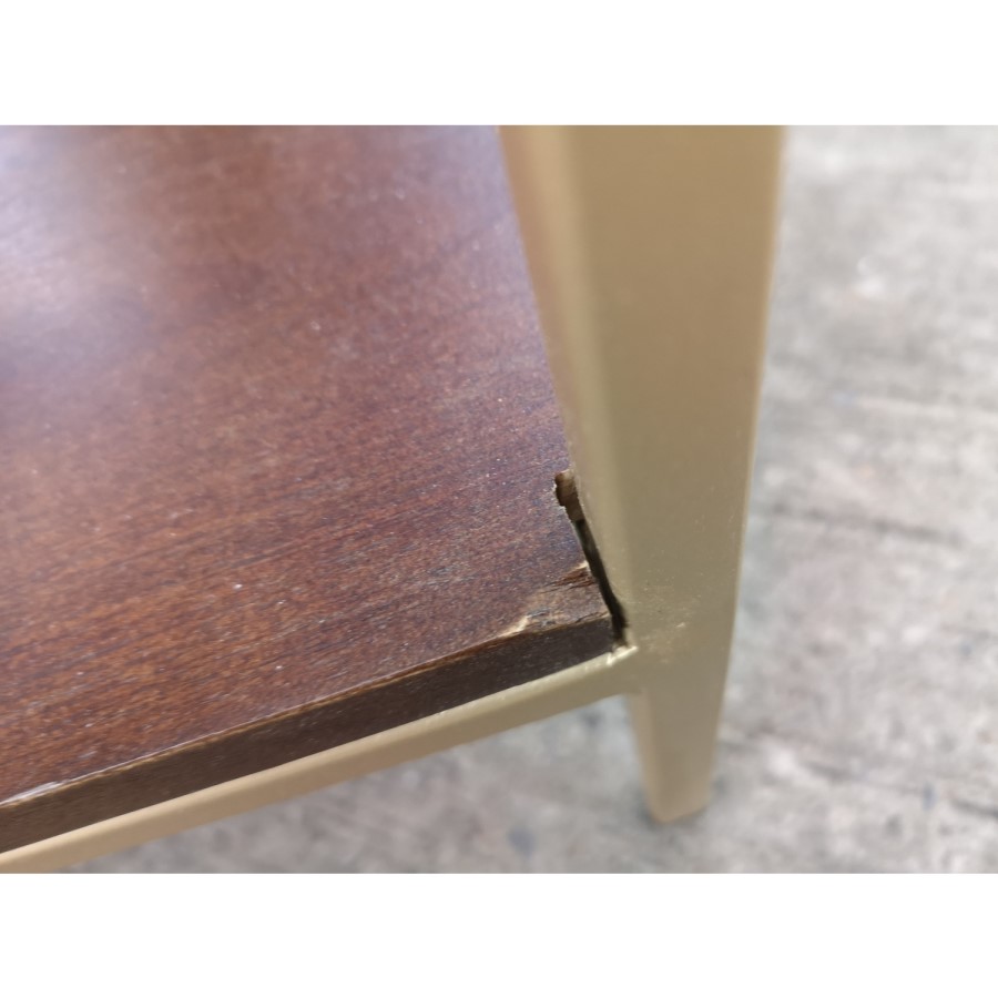 GRADE A2 - Dark Mango Wood Console Table with Gold Legs - Artisan House