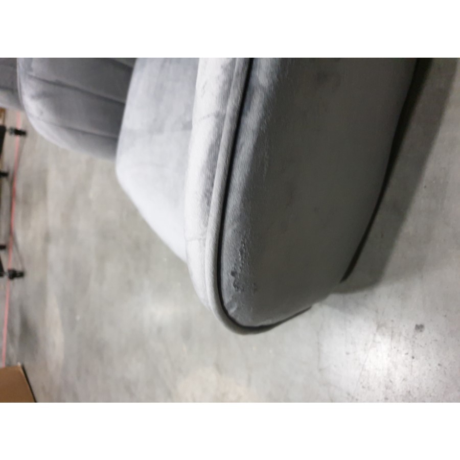 GRADE A2 - Set of 2 Grey Velvet Dining Tub Chairs with Chrome Legs - Logan