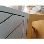 GRADE A2 - Ezra Chevron Wide Chest of Drawers in Pale Grey
