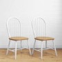 GRADE A1 - Windsor Dining Chairs in Oak & White Set of 2 - Rhode Island 