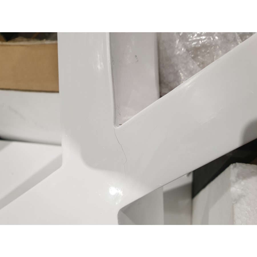 GRADE A2 - White Gloss Office Desk with Drawer - Roxy
