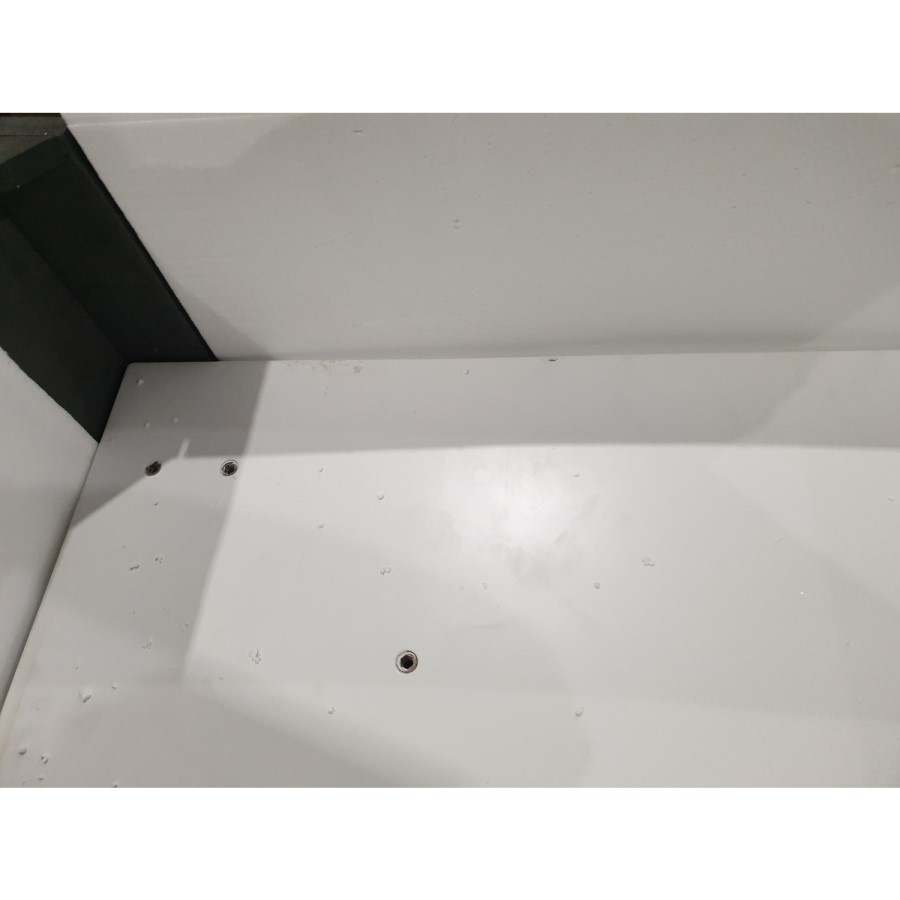 GRADE A2 - White Gloss Office Desk with Drawer - Roxy