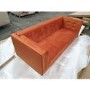 GRADE A2 - Orange Velvet Sofa with Squared Arms & Button Back - Seats 3 - Bailey