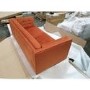 GRADE A2 - Orange Velvet Sofa with Squared Arms & Button Back - Seats 3 - Bailey