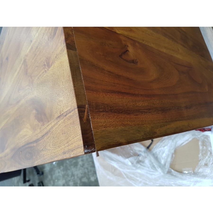 GRADE A3 - Small Sideboard in Dark Wood with 2 Doors - Freya