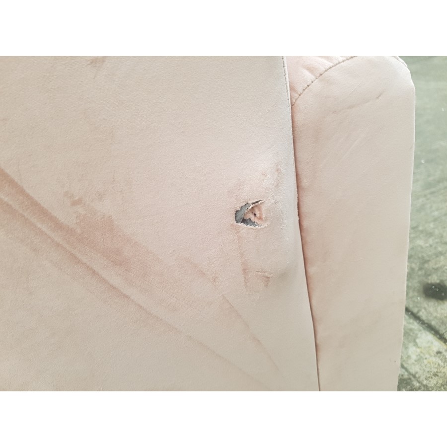 GRADE A3 - Light Pink Velvet 2 Seater Sofa - Payton