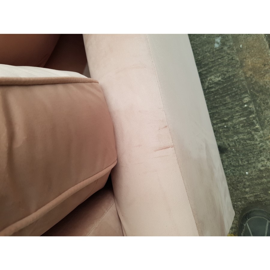 GRADE A3 - Light Pink Velvet 2 Seater Sofa - Payton