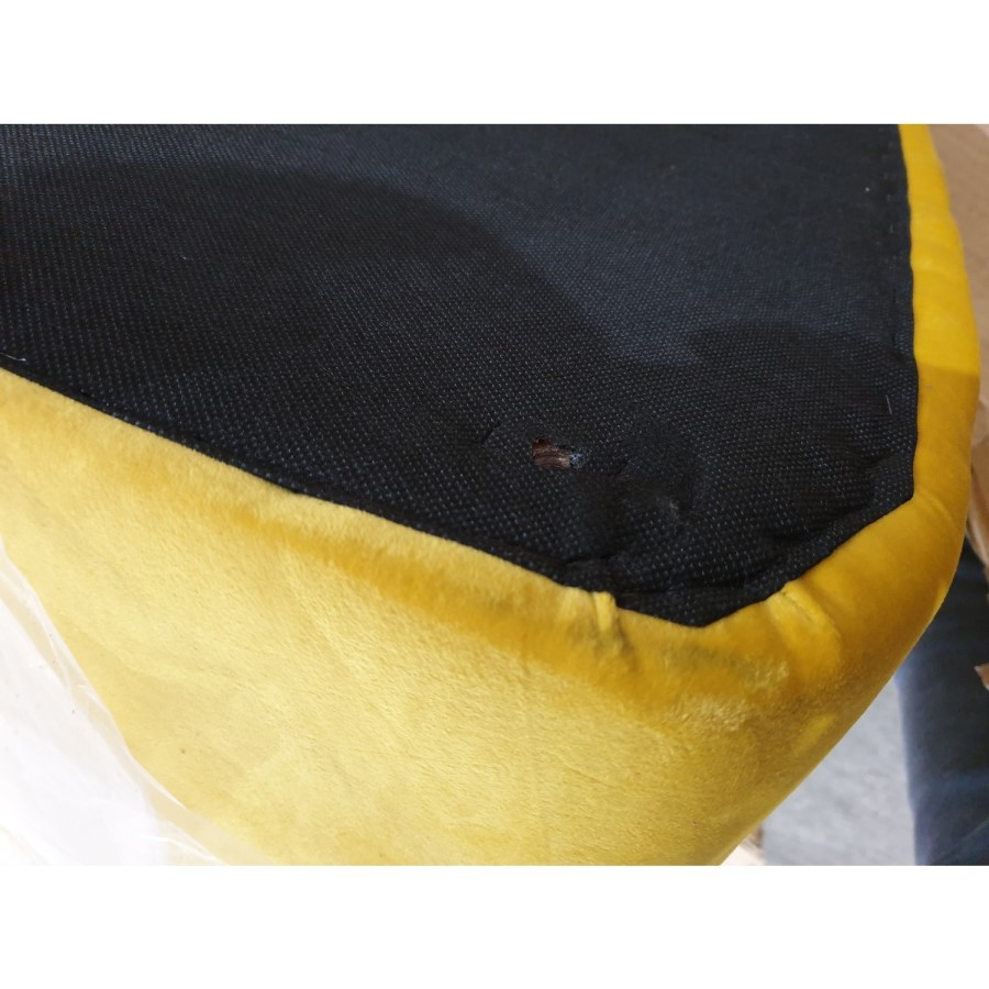 GRADE A2 - Christiana Mustard Yellow Velvet Chaise Longue Chair - Right Hand Facing