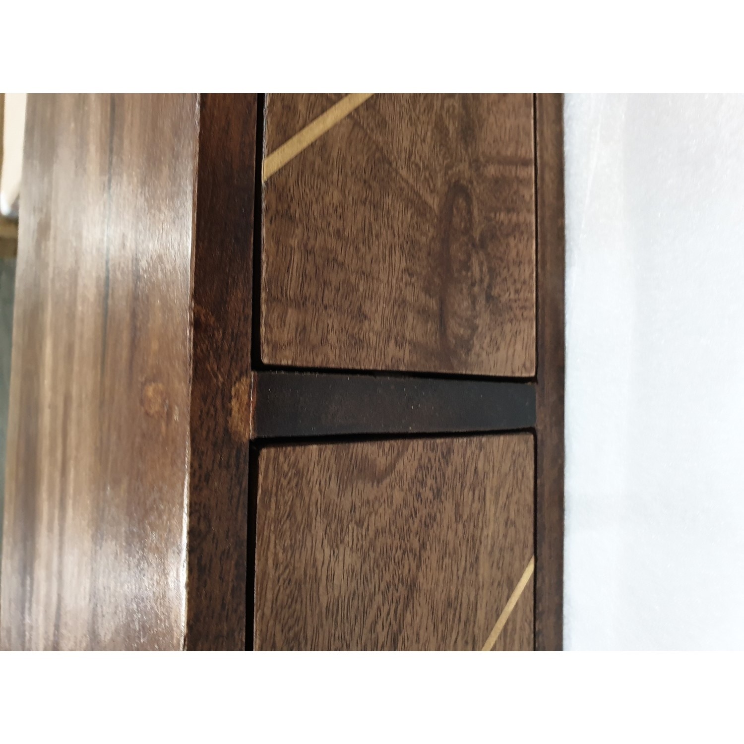 GRADE A2 Console Table in Dark Wood & Gold Tahlia Furniture123