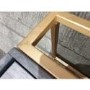 GRADE A2 - Zhara 2 Drawer Bedside Table in Grey with Gold Painted Wooden Trim