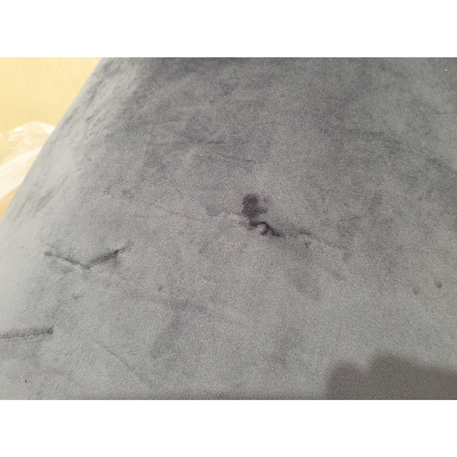 GRADE A2 Pair of Grey Velvet Ribbed Dining Chairs Penelope