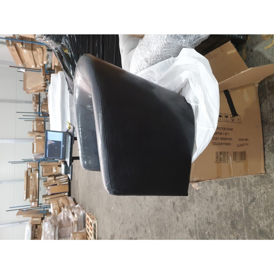 GRADE A2 - Seconique Tempo Tub Chair in Black Faux Leather