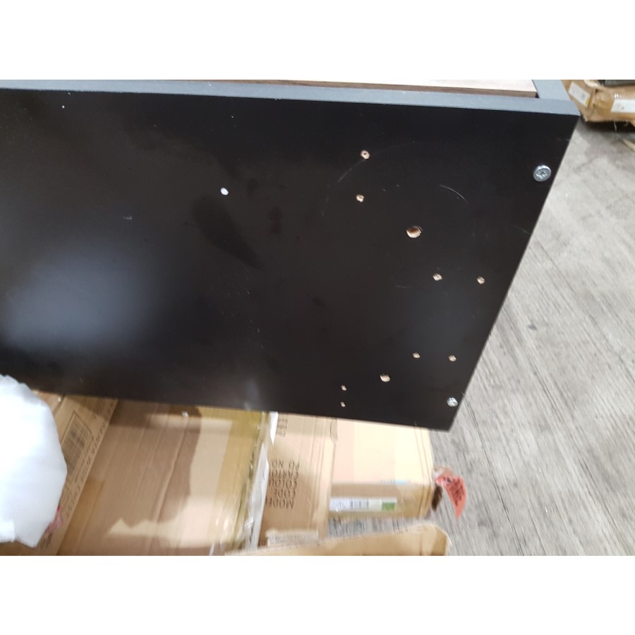 GRADE A2 - Walnut and Black Large TV Stand 