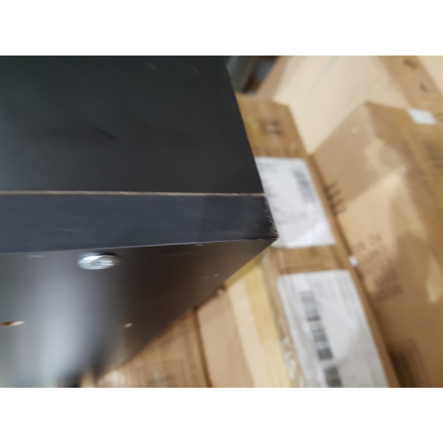 GRADE A2 - Walnut and Black Large TV Stand 