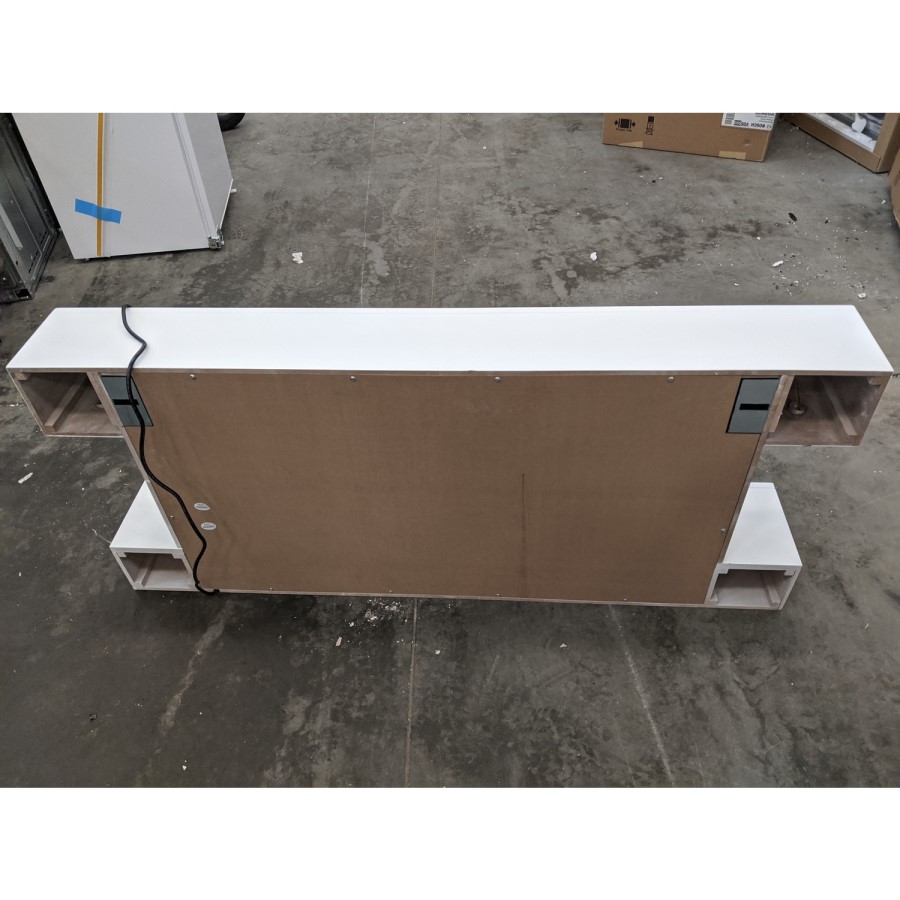 GRADE A2 - AmberGlo White Wall Mounted Electric Fireplace Suite with Log & Pebble Fuel Bed