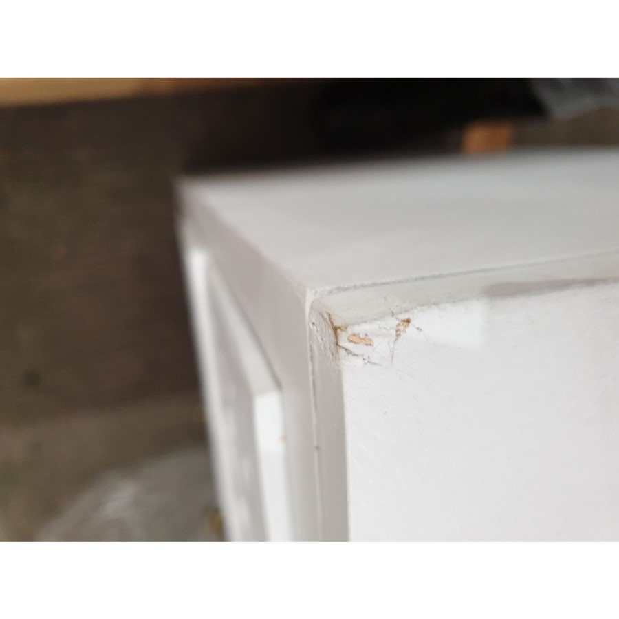 GRADE A2 - Alexis Mirrored 6 Drawer Chest of Drawers in Pale Grey with Carved Detail