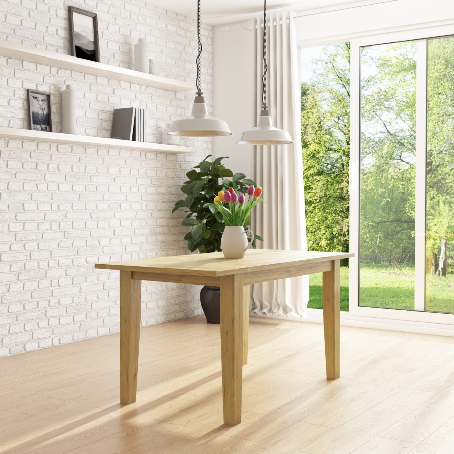 Oak Extendable Dining Table - Seats 6 - New Haven