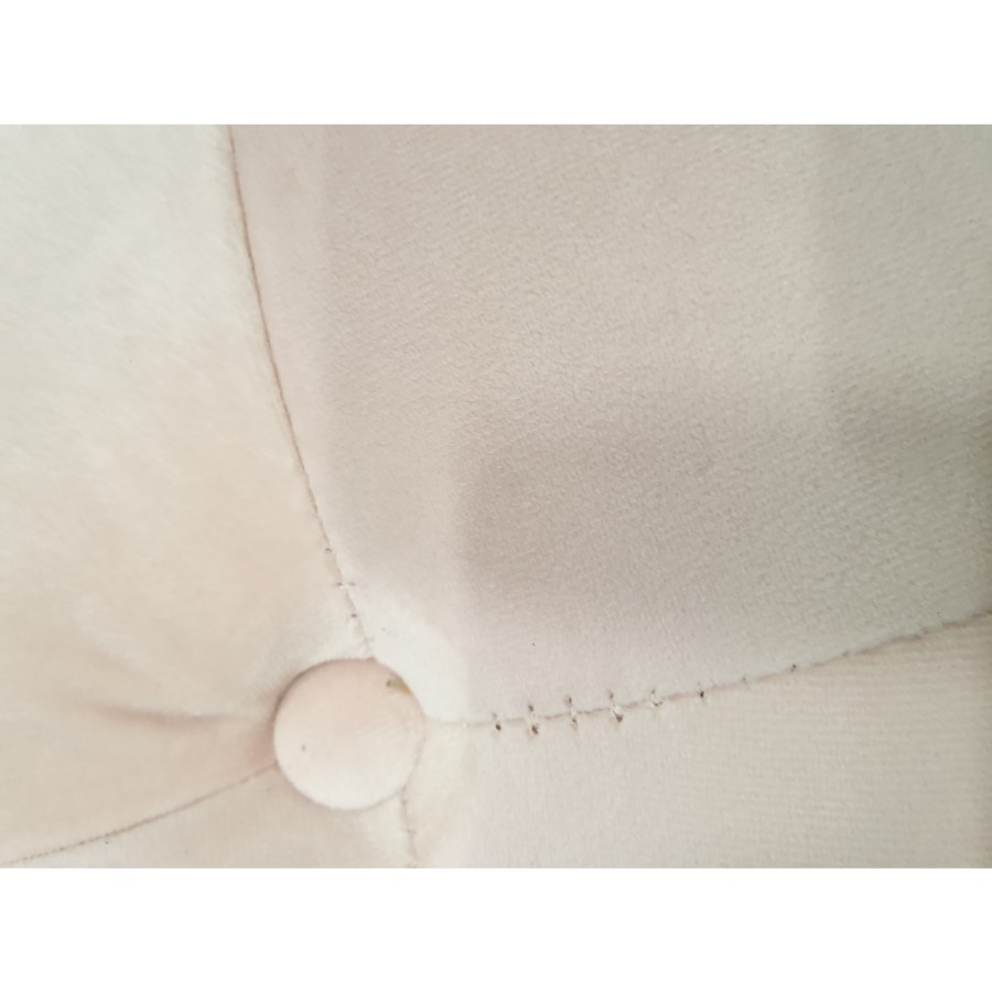 GRADE A2 - Xena Large Quilted Button Pouffe in Baby Pink Velvet