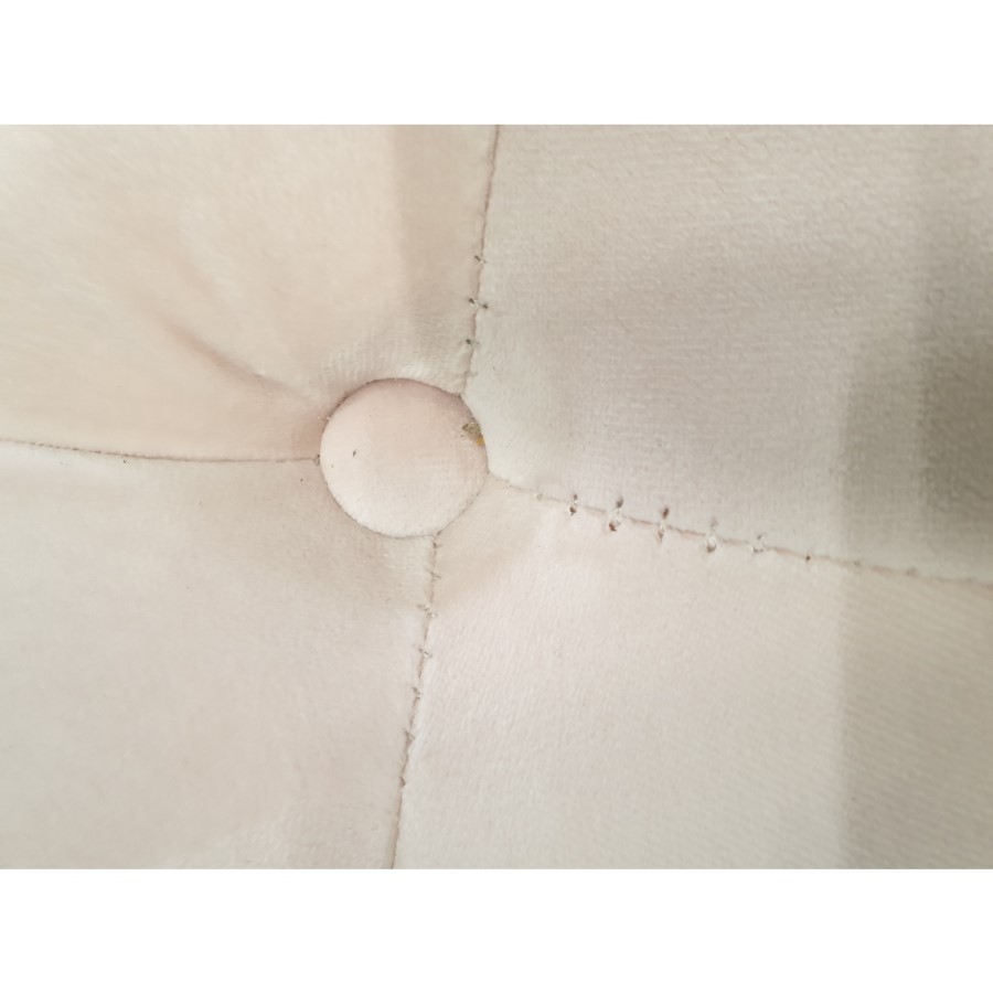 GRADE A2 - Xena Large Quilted Button Pouffe in Baby Pink Velvet