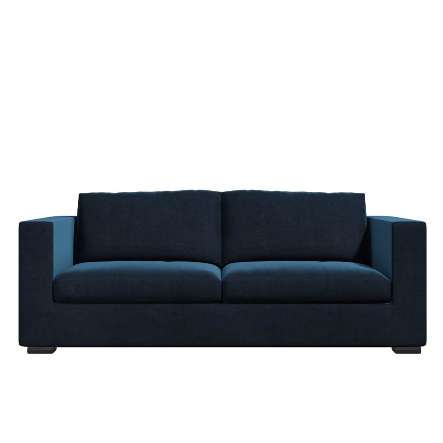 GRADE A2 - Clara Navy Blue Velvet 3 Seater Sofa
