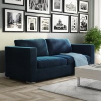 GRADE A2 - Clara Navy Blue Velvet 3 Seater Sofa