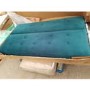 GRADE A2 - Velvet Sofa Bed in Teal Blue with Buttons - Seats 3 - Rory