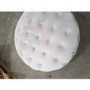 GRADE A2 - Xena Large Quilted Button Pouffe in Light Grey Velvet