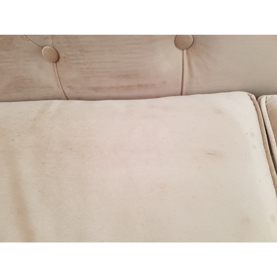 GRADE A2 - 3 Seater Chesterfield Sofa Bed in Beige Velvet - Sleeps 2 - Bronte