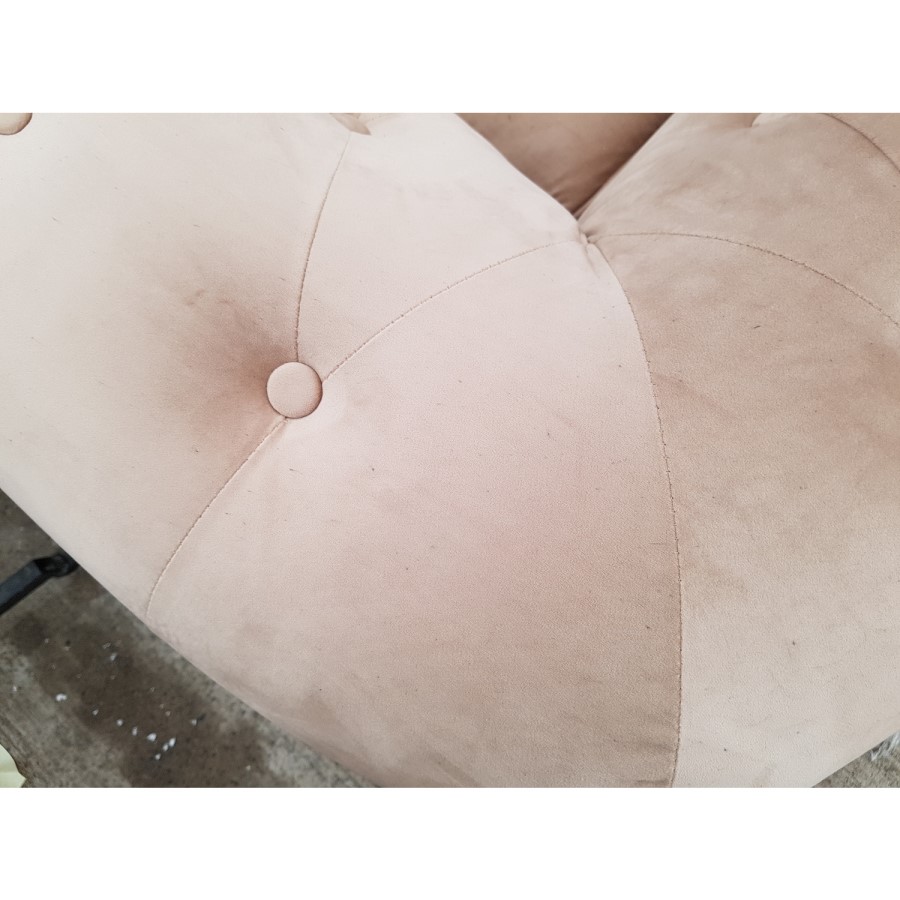 GRADE A2 - 3 Seater Chesterfield Sofa Bed in Beige Velvet - Sleeps 2 - Bronte