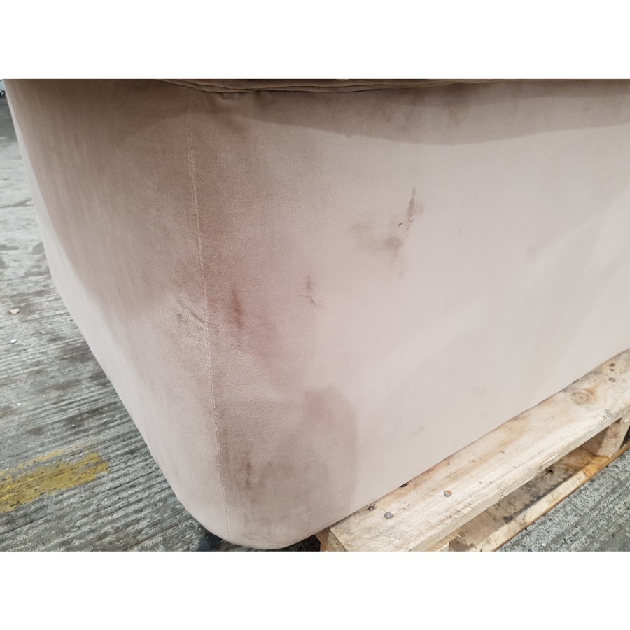 GRADE A2 - 3 Seater Chesterfield Sofa Bed in Beige Velvet - Sleeps 2 - Bronte