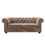 GRADE A2 - 3 Seater Chesterfield Sofa Bed in Beige Velvet - Sleeps 2 - Bronte