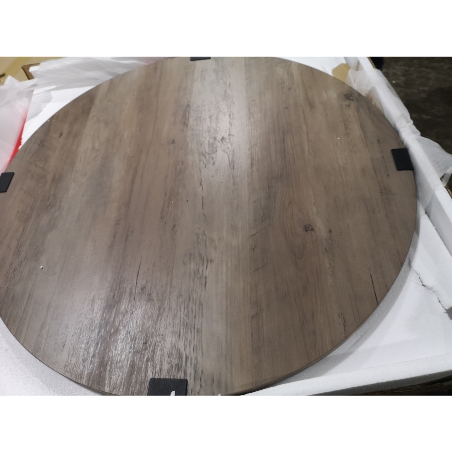 GRADE A2 - Grey Round Coffee Table with Metal Base - Foster