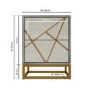 GRADE A1 - Zhara 2 Drawer Bedside Table in Grey with Gold Painted Wooden Trim