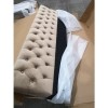 GRADE A2 - 3 Seater Mink Velvet Sofa with Buttons and Cushions - Luthor