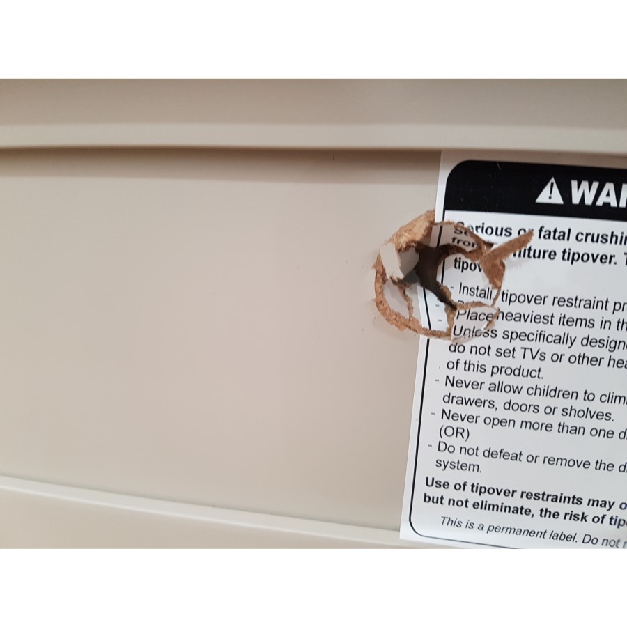 GRADE A3 - Narrow Grey Painted & Oak Console Table with Drawers - Adeline